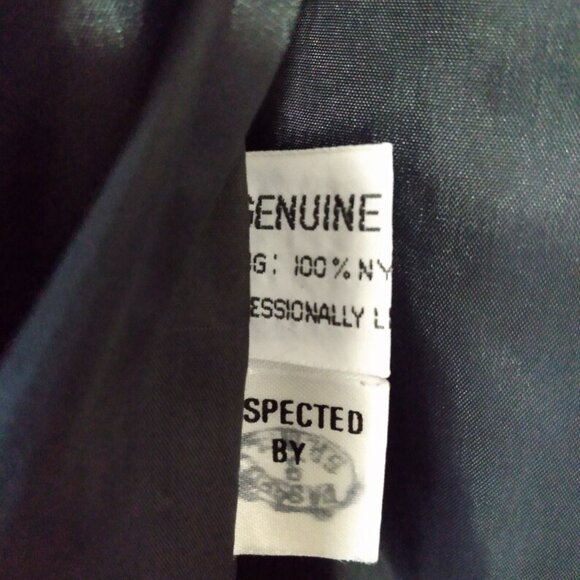 Vintage 80s Leather Jacket "Foxmoor" Grey Puffed Sleeves Size 11 40" Bust - Picture 8 of 11